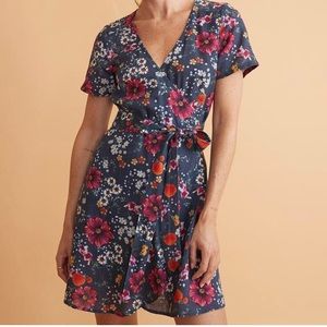 Marine Layer wrap dress in eclipse floral print